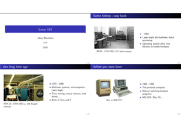 Linux 101 Some History