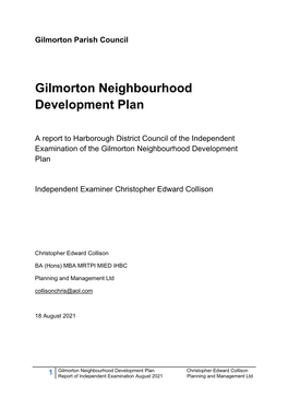 Gilmorton Neighbourhood Development Plan