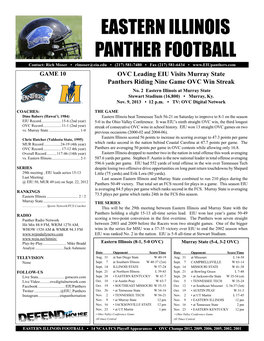 Eastern Illinois Panther Football