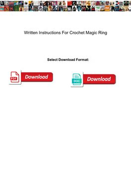 Written Instructions for Crochet Magic Ring