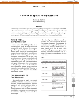 A Review of Spatial Ability Research