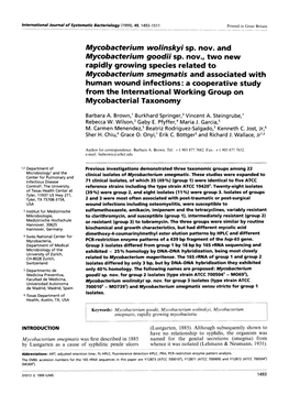 M. Smegmatis Sensu Stricto (ATCC 19420) C Mageritense (938T [Domenech Et Al., 19971), MCRO 10 M