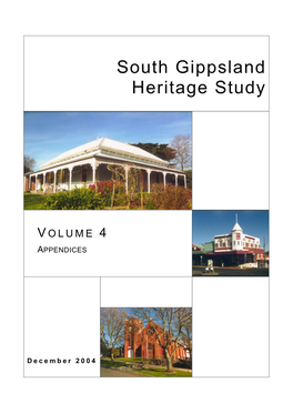 South Gippsland Shire Heritage Study