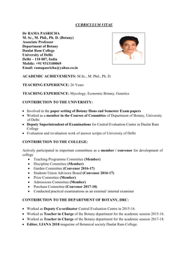 Faculty 2 Recent Dr Rama Resume 2018.Pdf