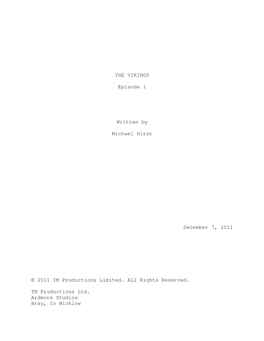 THE VIKINGS, EPISODE 1.Fdr Script