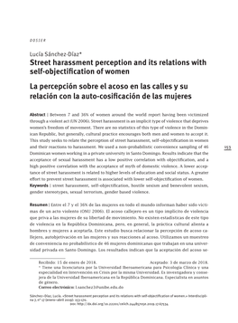 Street Harassment Perception and Its Relations with Self-Objectification Of