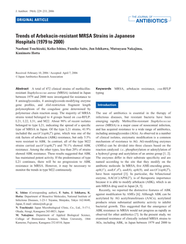 Trends of Arbekacin-Resistant MRSA Strains in Japanese