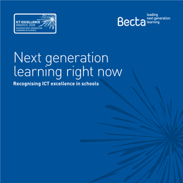 Next Generation Learning Right Now: Recognising ICT Excellence In