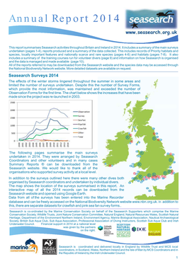 Seasearch Annual Report 2014