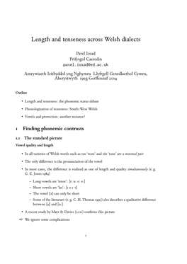 Length and Tenseness Across Welsh Dialects