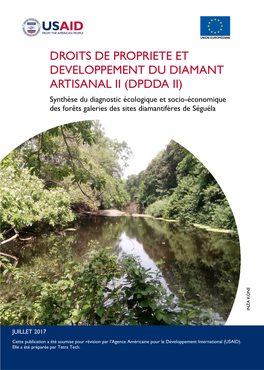 DROITS DE PROPRIETE ET DEVELOPPEMENT DU DIAMANT ARTISANAL II (DPDDA II) Synthèse Du Diagnostic Écologique Et Socio-Économique