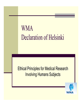 WMA Declaration of Helsinki