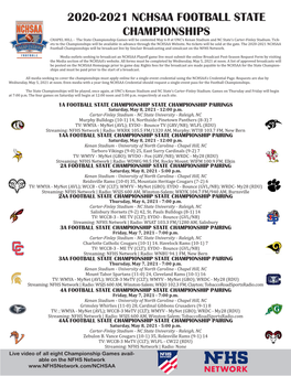 2020-2021 Nchsaa Football State Championships