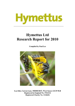 Hymettus Ltd Research Report for 2010