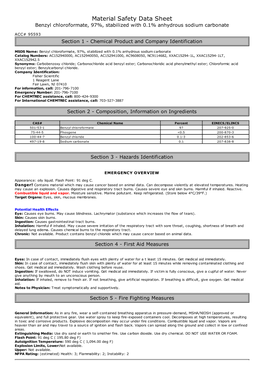 Material Safety Data Sheet