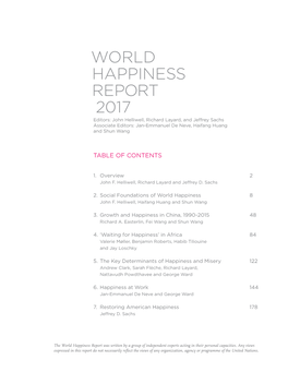 World Happiness Report 2017