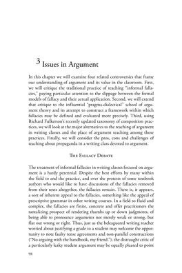 3. Issues in Argument