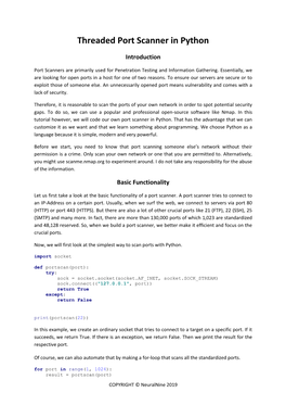 Threaded Port Scanner in Python