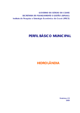 Perfil Básico Municipal HIDROLÂNDIA 7