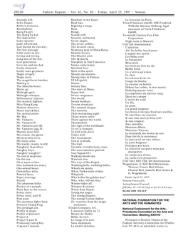 Federal Register / Vol. 62, No. 80 / Friday, April 25, 1997 / Notices