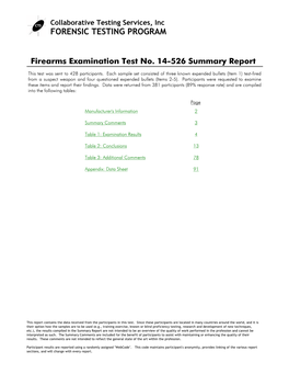 14-526 Firearms Examination