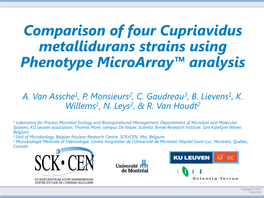 Cupriavidus Metallidurans Strains Using Phenotype Microarray™ Analysis