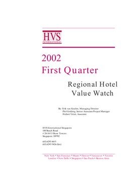 2002 First Quarter Regional Hotel Value Watch
