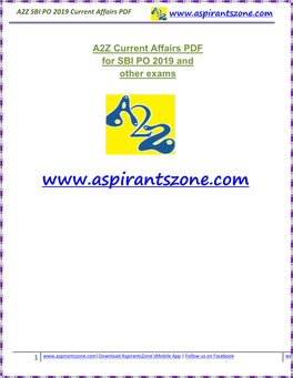 A2Z SBI PO 2019 Current Affairs PDF
