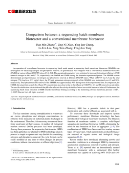 Comparison Between a Sequencing Batch Membrane Bioreactor and A