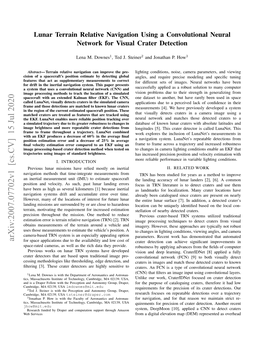 Lunar Terrain Relative Navigation Using a Convolutional Neural Network for Visual Crater Detection