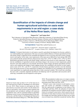 Quantification of the Impacts of Climate Change and Human Agricultural