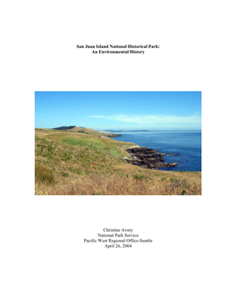 San Juan Island National Historical Park: an Environmental History