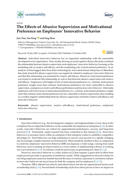 The Effects of Abusive Supervision and Motivational Preference On