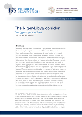The Niger-Libya Corridor Smugglers’ Perspectives Peter Tinti and Tom Westcott