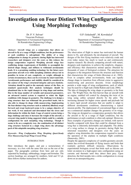 Investigation on Four Distinct Wing Configuration Usingmorphing