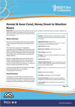 Kennet & Avon Canal, Honey Street to Wootton Rivers
