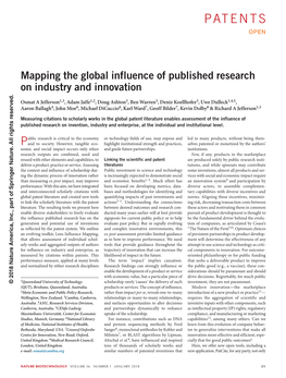 Mapping the Global Influence of Published Research on Industry and Innovation