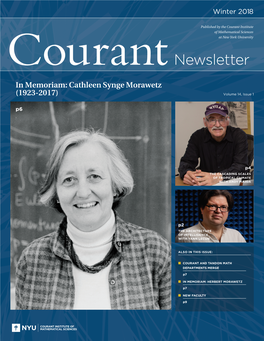 Newsletter in Memoriam: Cathleen Synge Morawetz (1923-2017) Volume 14, Issue 1