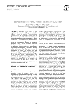 Comparison of Can and Flexray Protocol for Automotive Application