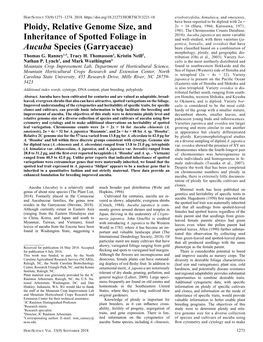 Ploidy, Relative Genome Size, and Inheritance of Spotted Foliage In