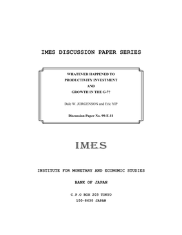 Imes Discussion Paper Series