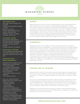 Maharishi School College Profile Draft 5