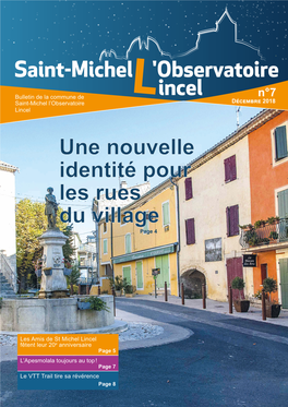 Bulletin De La Commune De Lincel N�7 Saint-Michel L’Observatoire DÉCEMBRE 2018 Lincel