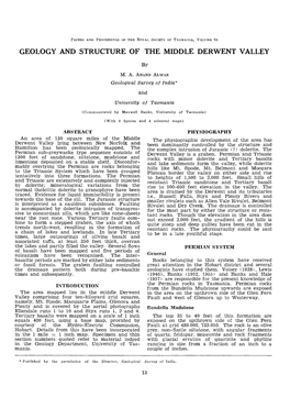 Geology and Structure of the Middle Derwent Valley