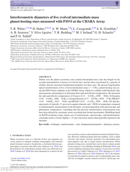 Interferometric Diameters of Five Evolved Intermediate-Mass Planet