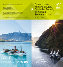 Queenstown, Milford Sound, Doubtful Sound, Te Anau & Stewart Island