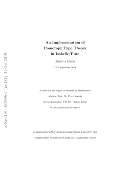 An Implementation of Homotopy Type Theory in Isabelle/Pure