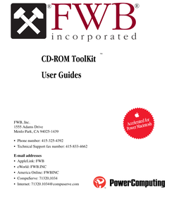 FWB CD-ROM Toolkit Prefs, and FWB CDT Remote
