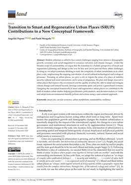 Transition to Smart and Regenerative Urban Places (SRUP): Contributions to a New Conceptual Framework