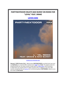 Partynextdoor Enlists Bad Bunny on Remix for 